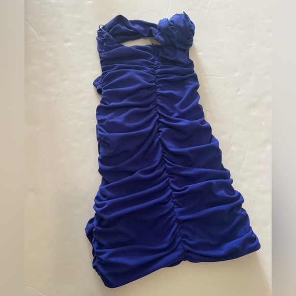 ZARA Blue Floral Détail Cutout Sleeveless Mini Dress - Picture 10 of 10